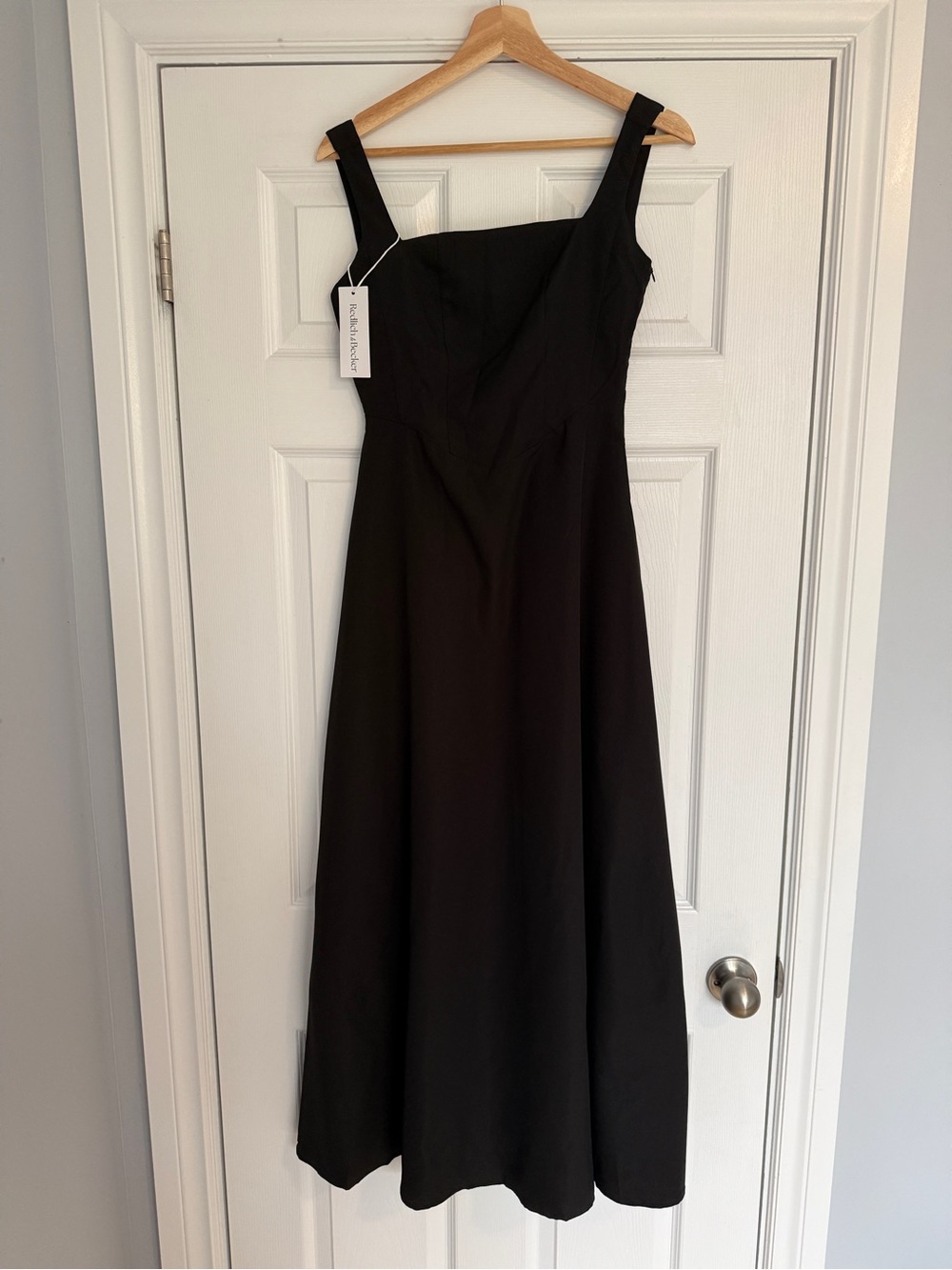 Timeless Black Square-Neck Maxi Dress